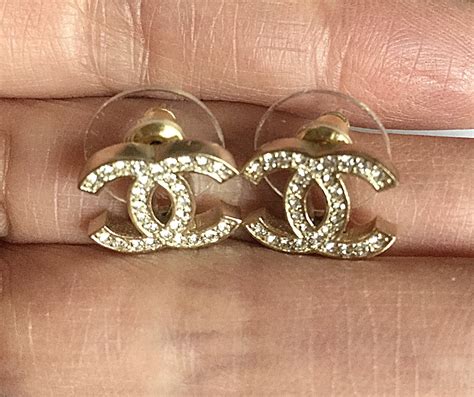 chanel cc stud earrings crystal|chanel cc earrings price.